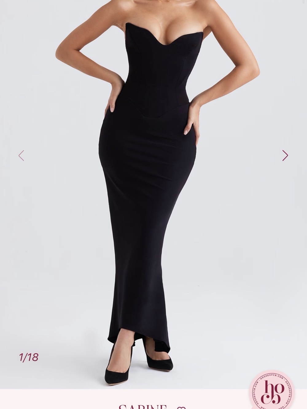 House of CB Sabine Dress Size Medium Black